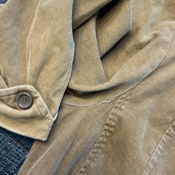 Zara light brown corduroy button-down dress with a tie belt size M - Picture 9 of 11